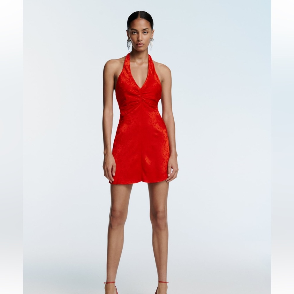 Zara Jacquard Satin Effect Dress